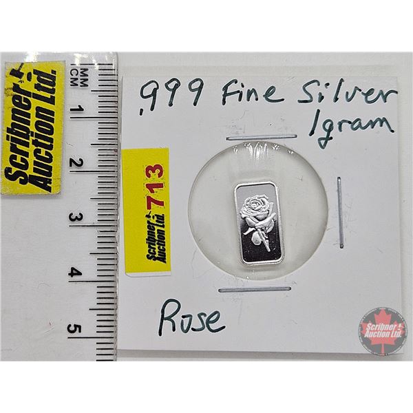 Canada .999 Fine Silver : One-Gram : Rose (GST Exempt)