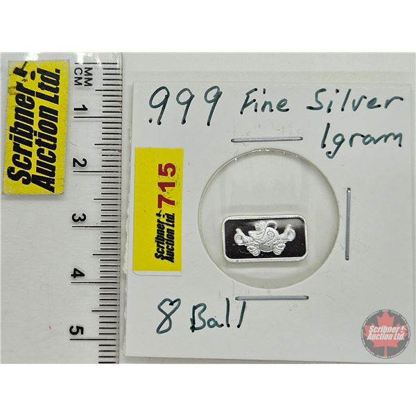 Canada .999 Fine Silver : One-Gram : Eight-Ball (GST Exempt)