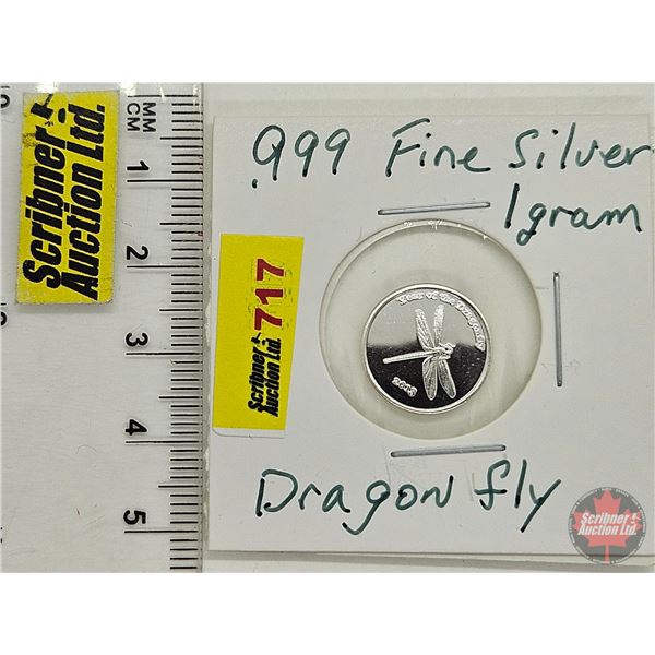 Canada .999 Fine Silver : One-Gram : Dragon Fly (GST Exempt)
