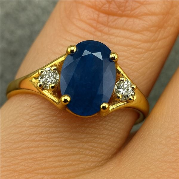 10K  1.3G Blue Sapphire 1Ct Ring