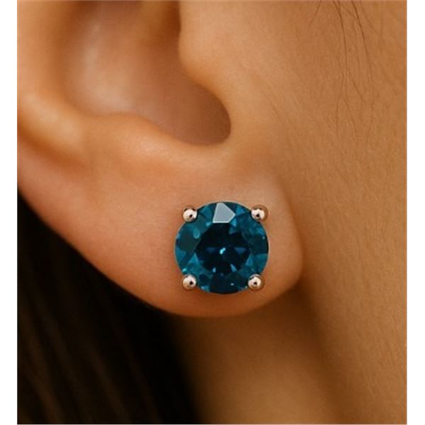 14K  Lab Blue Diamond 0.5Ct Earrings