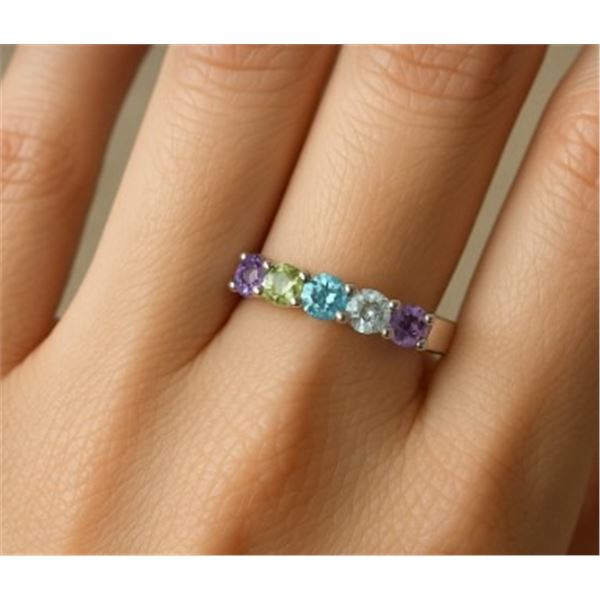 Silver Genuine Gemstone  Ring