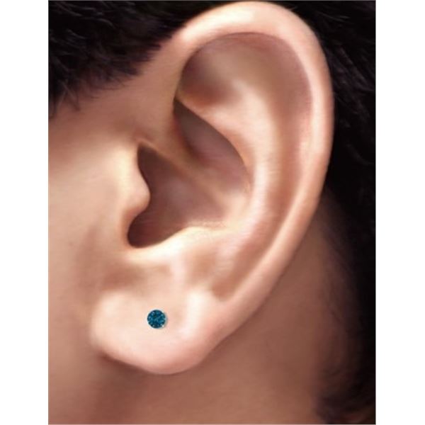 14K  Lab Blue Diamond 0.05Ct  Earrings
