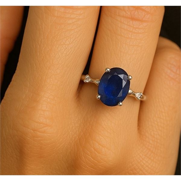Silver Sapphire 1Ct Ring