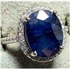 Image 2 : Silver 3.6G Blue Sapphire 3Ct Ring