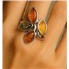 Image 1 : Silver Amber  Ring
