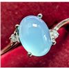 Image 2 : Silver Chalcedony And Diamond  Ring
