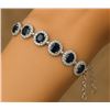 Image 1 : Silver 8.53G Sapphire 3.2Ct 7.5" Bracelet