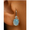 Image 1 : Silver Chalcedony And Diamond  Earrings
