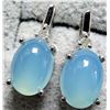 Image 2 : Silver Chalcedony And Diamond  Earrings