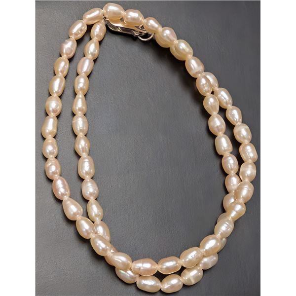 SILVER FRESH WATER PEARL NECKLACE 14"