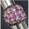 Image 2 : SILVER (11g) GENUINE GRAPE GARNET (APP 4.4ct) ~ WHITE TOPAZ (1.2ct) RING