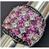 Image 3 : SILVER (11g) GENUINE GRAPE GARNET (APP 4.4ct) ~ WHITE TOPAZ (1.2ct) RING