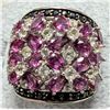 Image 4 : SILVER (11g) GENUINE GRAPE GARNET (APP 4.4ct) ~ WHITE TOPAZ (1.2ct) RING