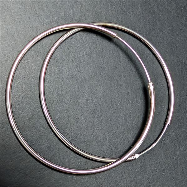 SILVER HOOP 32MM EARRING