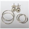 Image 3 : SILVER 3 PARIS OF EARRING SET