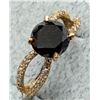 Image 4 : 10K (2.02g) BLACK DIAMOND (1.9ct), MOISSANITE (0.2ct) RING