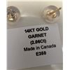 Image 4 : 14K NATURAL GARNET (2.06ct) EARRING