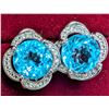 Image 2 : SILVER (4.4g) BLUE TOPAZ (APP 6ct) EARRING