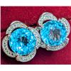 Image 3 : SILVER (4.4g) BLUE TOPAZ (APP 6ct) EARRING