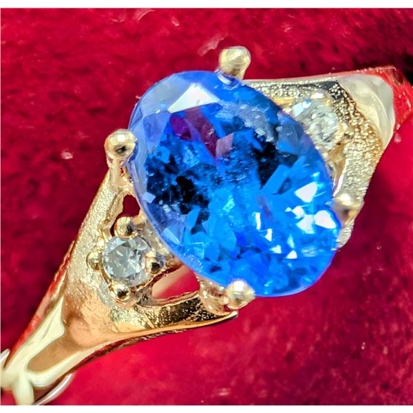 10K (1.7g) TANZANITE (0.8ct), DIA (0.04ct) RING
