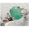 Image 1 : SILVER (2.44g) EMERALD (1.5ct) RING