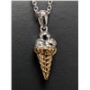 Image 1 : SILVER (3.27g) GENUINE DIAMOND (0.01ct) NECKLACE 14-16"