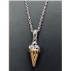 Image 3 : SILVER (3.27g) GENUINE DIAMOND (0.01ct) NECKLACE 14-16"