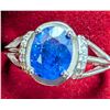 Image 2 : SILVER(2.65g) GENUINE BLUE SAPPHIRE (2.65ct) RING