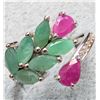 Image 1 : SILVER (2.65g) GENUINE RUBY AND EMERALD (2.22ct) RING
