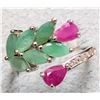 Image 2 : SILVER (2.65g) GENUINE RUBY AND EMERALD (2.22ct) RING