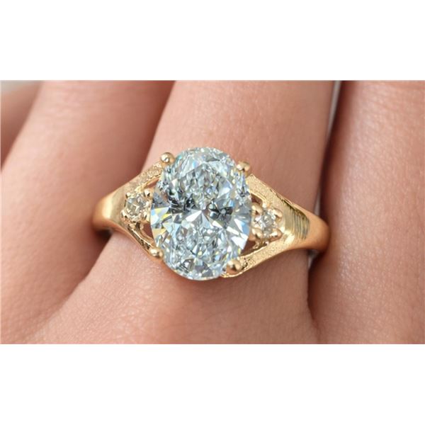 10K (1.41g) LAB DIAMOND (0.6+0.04ct) RING, Size 7.25