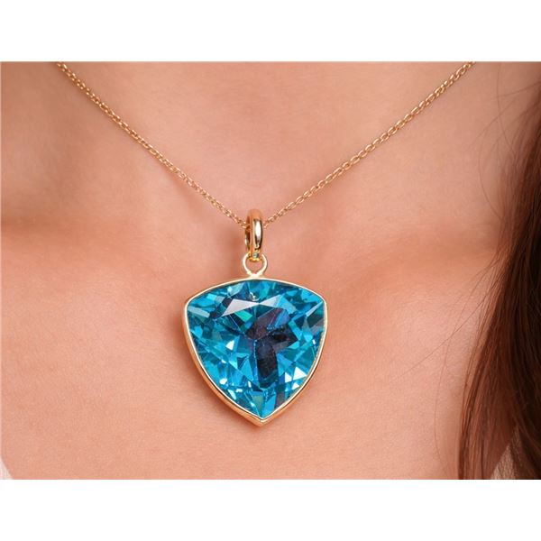 10K (1.63g) BLUE TOPAZ (7ct) PENDANT