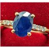 Image 4 : 10K (1.89g) NATURAL SAPPHIRE (1.4ct), NATURAL DIA (0.06ct) RING, Size 5.5