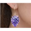 Image 1 : 10K (1.5g) CARVED AMETHYST LEAF (7ct) EARRING