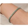 Image 1 : SILVER (4.8g) EMERALD (2ct) BRACELET 7-8"