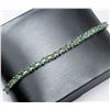 Image 2 : SILVER (4.8g) EMERALD (2ct) BRACELET 7-8"