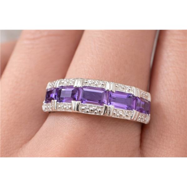 SILVER (2.63g) AMETHYST (2.5ct) RING