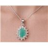 Image 1 : SILVER (1.17g) NATURAL EMERALD (1ct) PENDANT