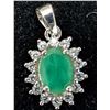 Image 2 : SILVER (1.17g) NATURAL EMERALD (1ct) PENDANT
