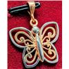 Image 2 : SILVER (1.47g) BUTTERFLY 2 TONE PENDANT