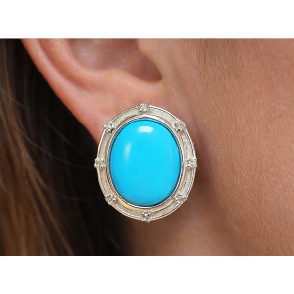 SILVER (3.8g) SLEEP BEAUTY TURQUOISE (APP 10ct) EARRING