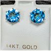 Image 4 : 14K (0.9g) BLUE TOPAZ (2.6ct) EARRING