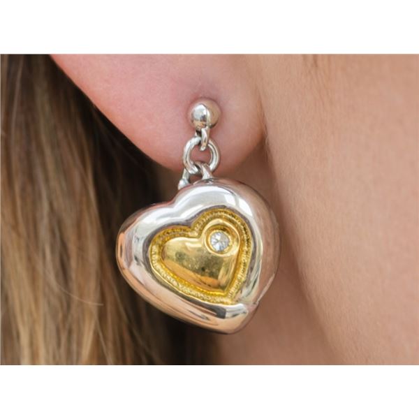 SILVER (1.67g) GENUINE DIAMOND (0.02ct) EARRING