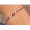 Image 1 : SILVER (7.53g) GENUINE RUBY (6.5ct) BRACELET 7-8"