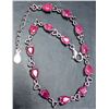 Image 2 : SILVER (7.53g) GENUINE RUBY (6.5ct) BRACELET 7-8"