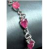 Image 3 : SILVER (7.53g) GENUINE RUBY (6.5ct) BRACELET 7-8"