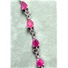 Image 5 : SILVER (7.53g) GENUINE RUBY (6.5ct) BRACELET 7-8"