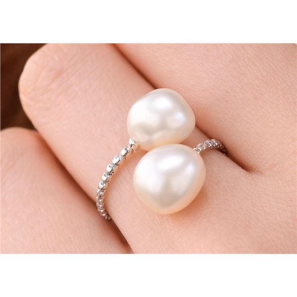 BASE METAL GENUINE FRESH WATER PEARL RING
