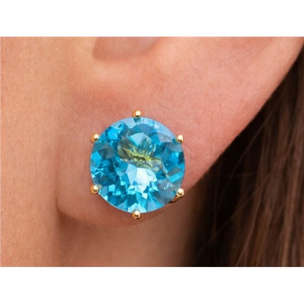 14K (0.9g) BLUE TOPAZ (2.6ct) EARRING